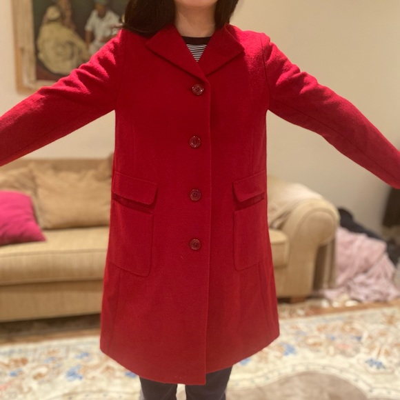 Red wool coat - Picture 13 of 14